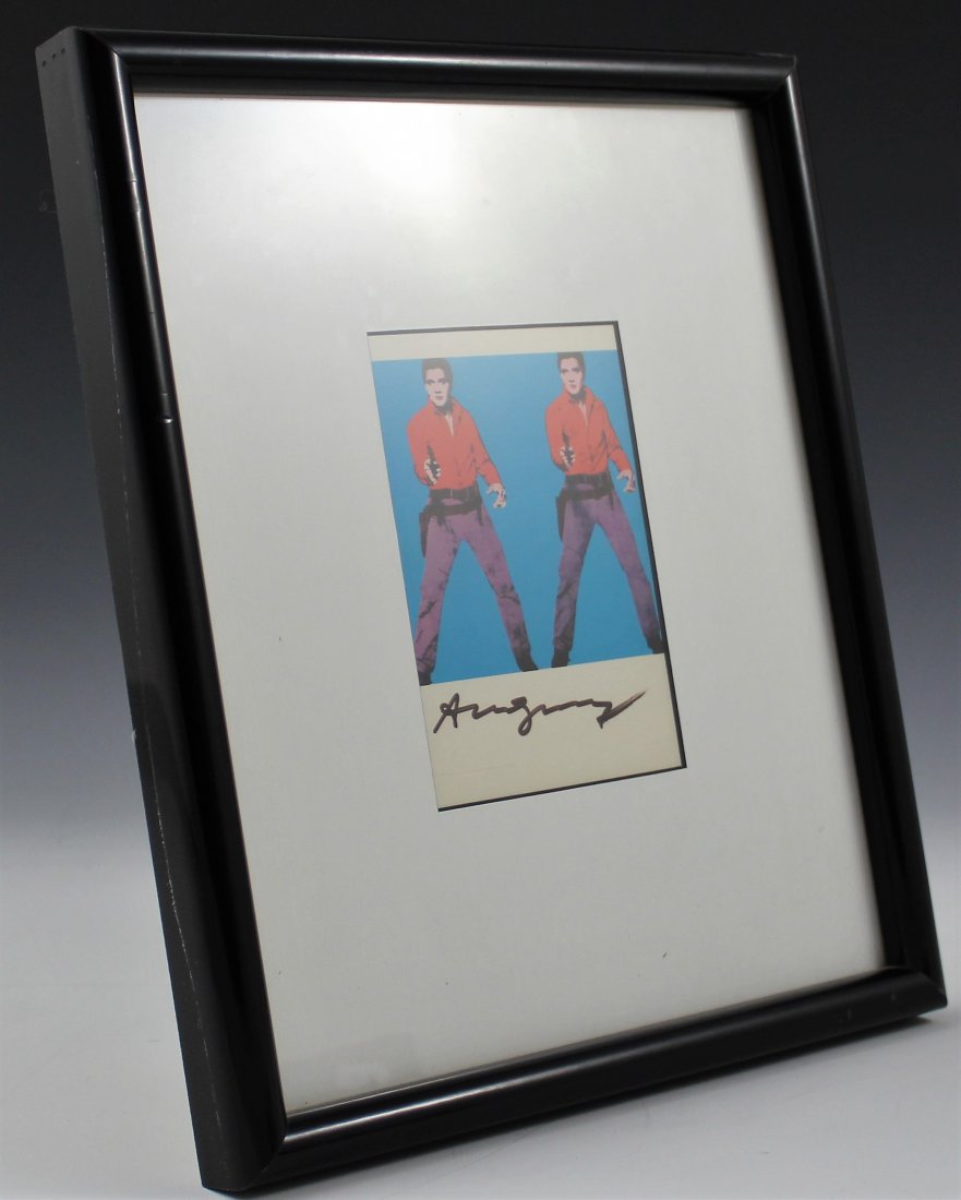 Andy Warhol, "Elvis Presley" Signed Card (1 of 2)