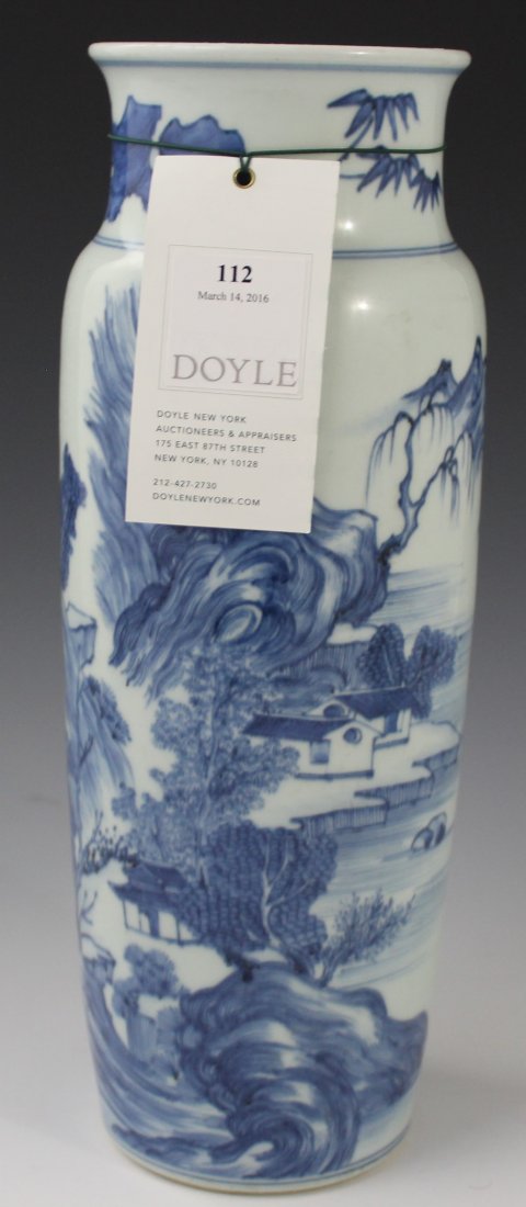 Blue Chinese Glazed Porcelain Sleeve Vase (1 of 7)