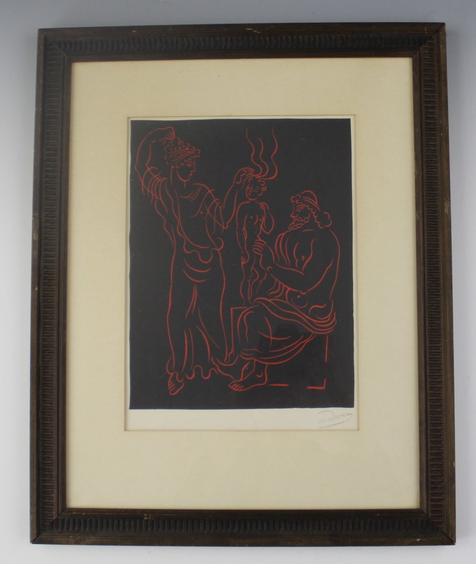 Andre Derain: Andre Derain Wood Engraving Titled: L'Enfant Measures: 16 x 20 inches