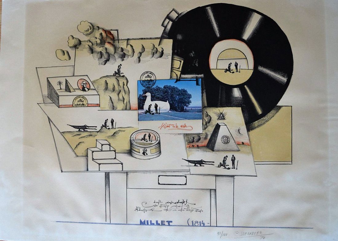 Saul Steinberg, Millet Lithograph, Signed/Numbered (1 of 2)