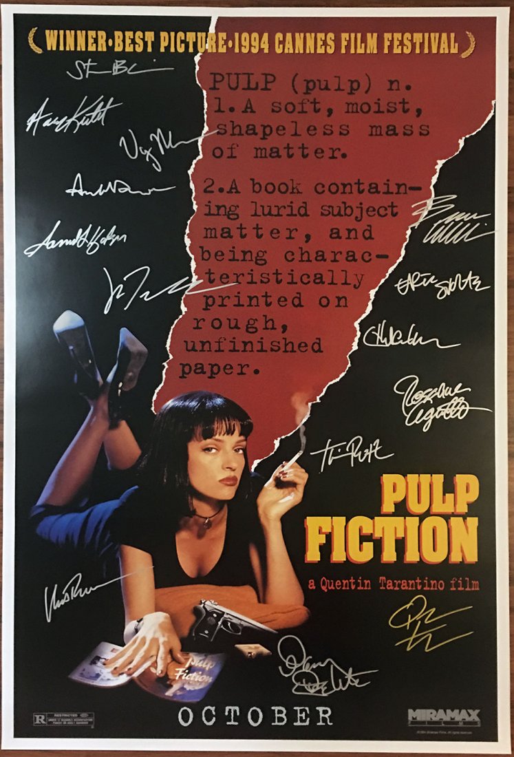 Pulp Fiction Cast Signed Movie Poster (1 of 1)