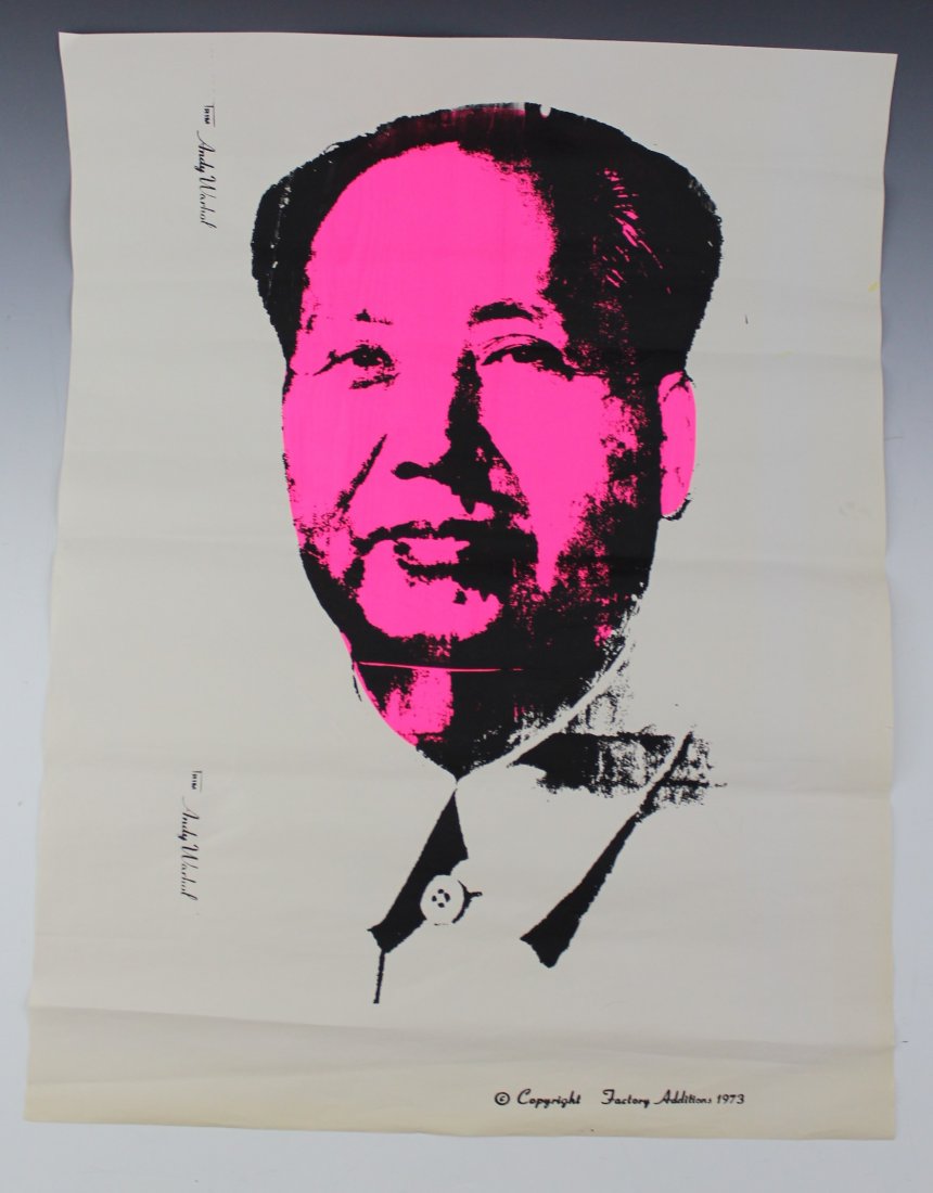 Andy Warhol, Mao Screenprint: Mao, 1973 screenprint on paper by Andy Warhol Measures: 30 x 23.25 inches Stamped towards the left side, dated on bottom