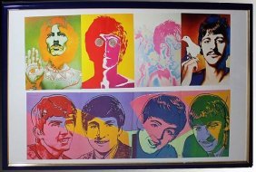 Andy Warhol Signed Beatles Collage (1 of 1)