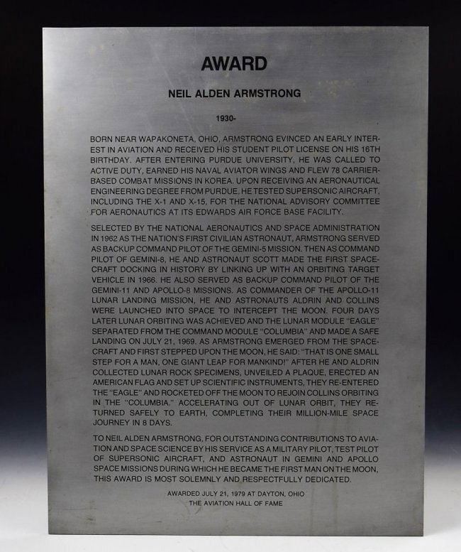 Apollo Award Given to Neil Armstrong (1 of 3)
