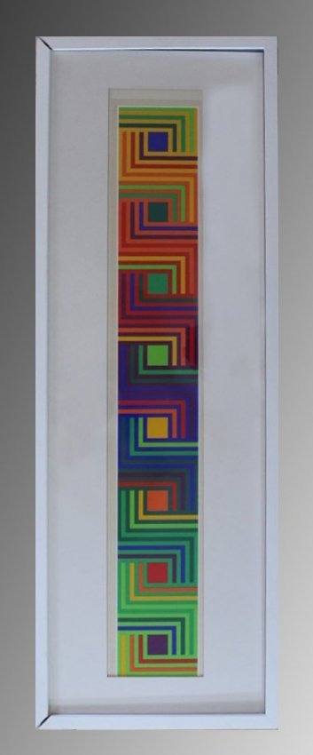 Francisco Sobrino: Screenprint by Fransico Sobrino Measurements: 6 7/8 X 43 (sight) Signed by the artist