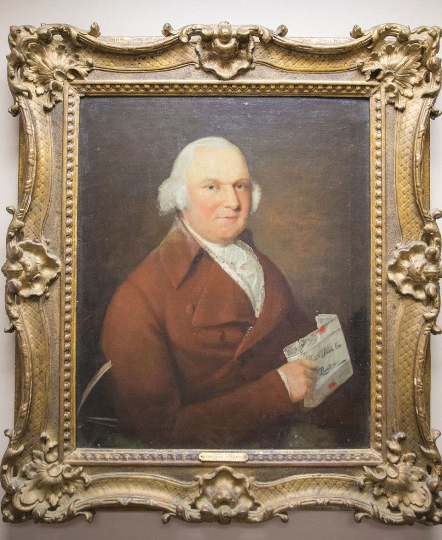 Gilbert Stuart, Portrait of Henry Poole: Portrait of Henry Poole by Gilbert Stuart Measures: 40 x 36 inches, framed, painting size: 29 x 24 inches There are labels to the backside including an art inventory sales label. Provenance: Acquired