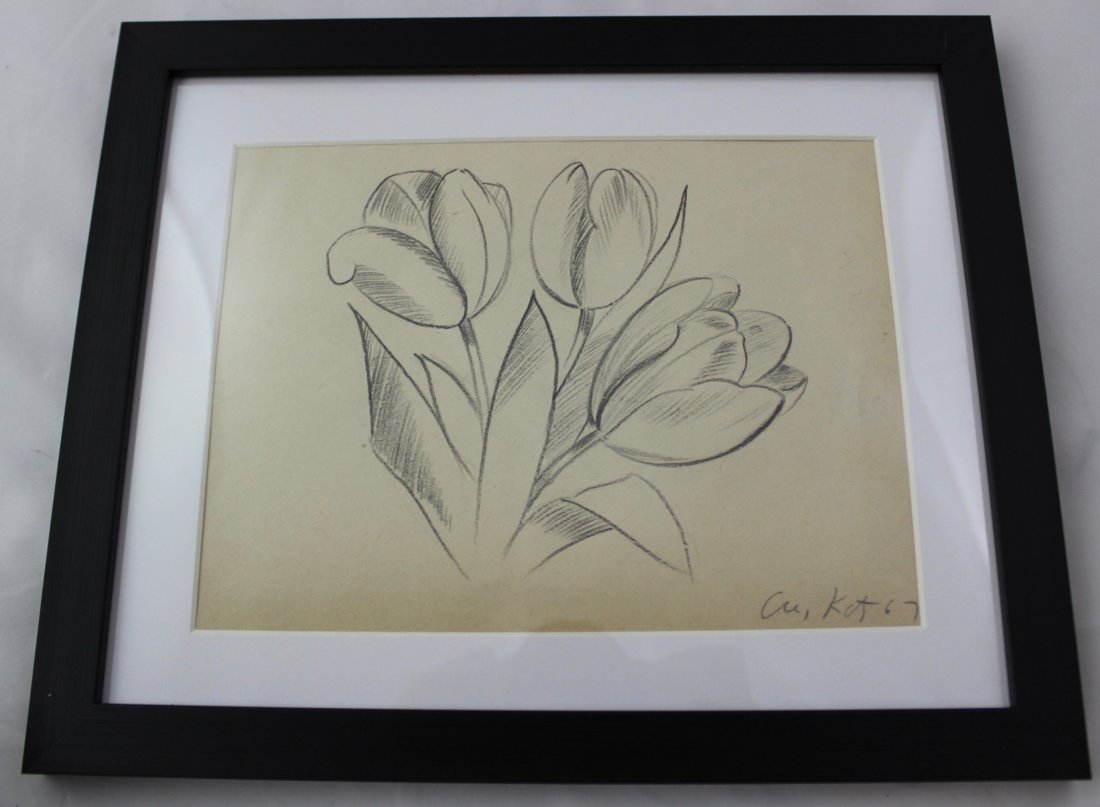 Alex Katz, Tulips Drawing: Pencil drawing on paper of Tulips by Alex Katz Measures: 6 x 9 inches Signed and dated lower right
