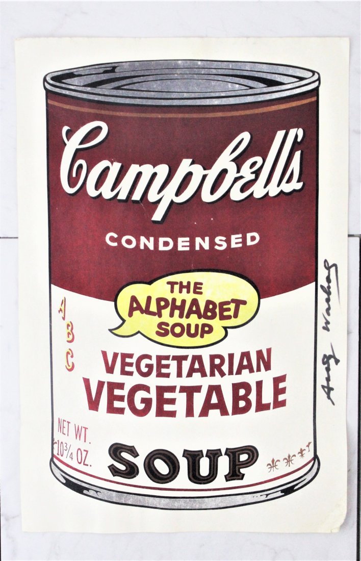 Andy Warhol Signed Soup Can Serigraph (1 of 1)