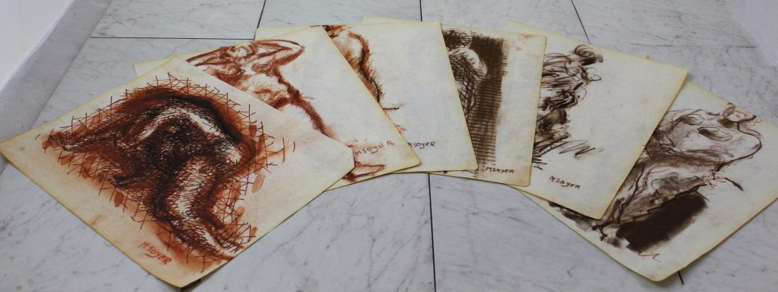 Grouping of Moses Soyer Drawings: (6) original Moses Soyer pastel drawings Each signed lower corner Measurements: 17 x 13 inches (each)