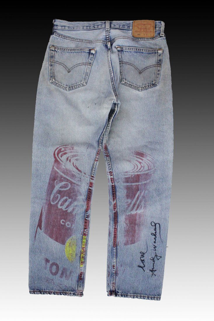 Andy Warhol, Campbell's Soup Screenprint on Denim Jeans (1 of 3)