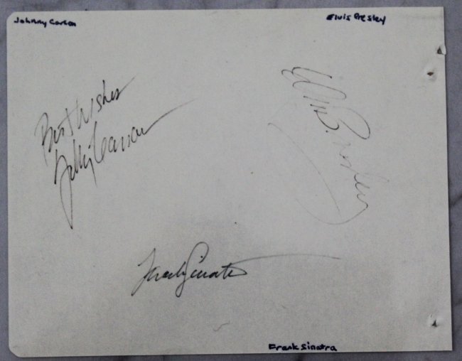 Elvis Presley, Frank Sinatra, Johnny Carson Signed (1 of 4)