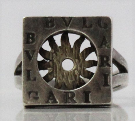 Bvlgari Sun Square Ring: Bvlgari Vermeil Tondo sterling silver ring Size: 7.75