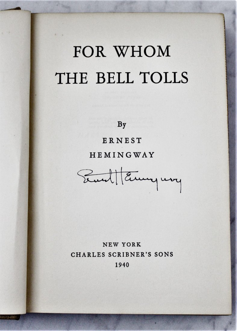Ernest Hemingway Signed Book (1 of 4)