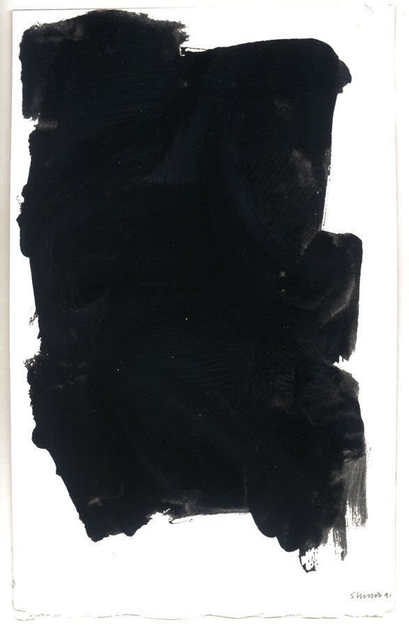 Sol Lewitt: Black gouache on paper 1991, by Sol Lewitt Measures: 10 1/2 x 7 inches Signed lower right Provenance: Private collection, New York