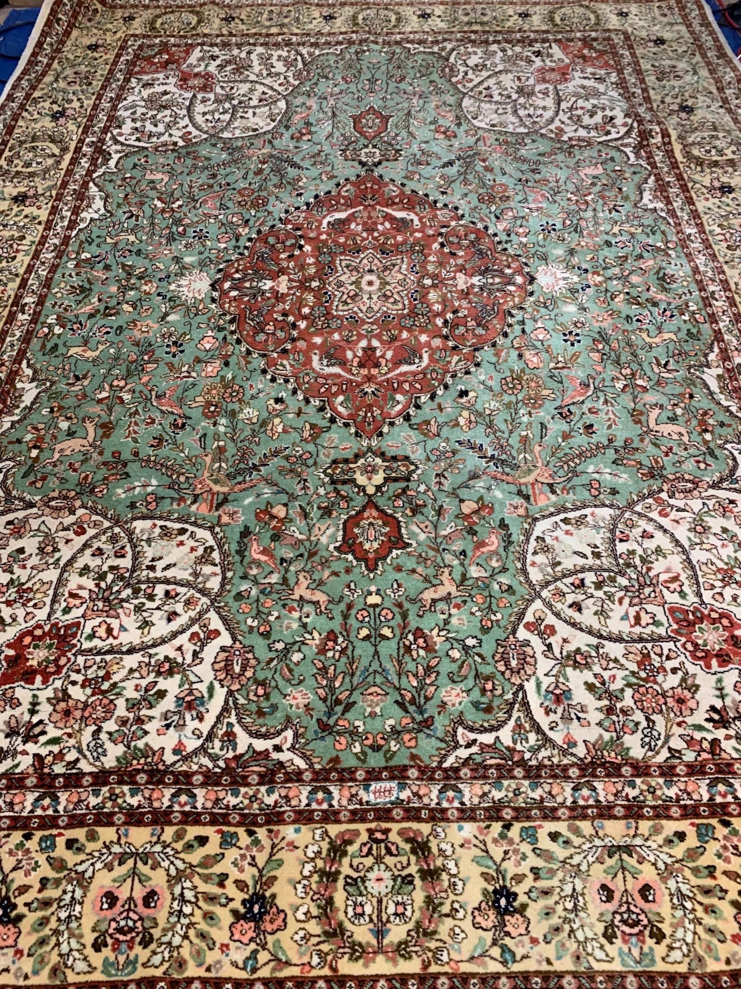 Semi Antique Hand Woven Persian Tabriz Taba 11.9x8,10 (1 of 9)