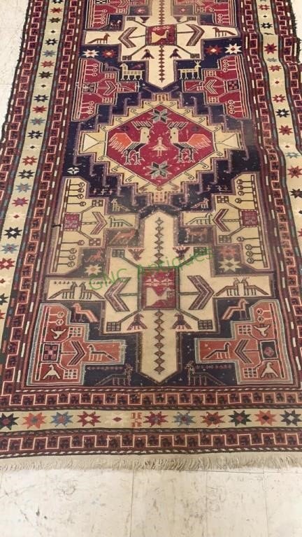 Semi Antique Hand Woven Persian Soumak 10x3.8ft: Semi Antique Hand Woven Persian Soumak 10x3.8ft