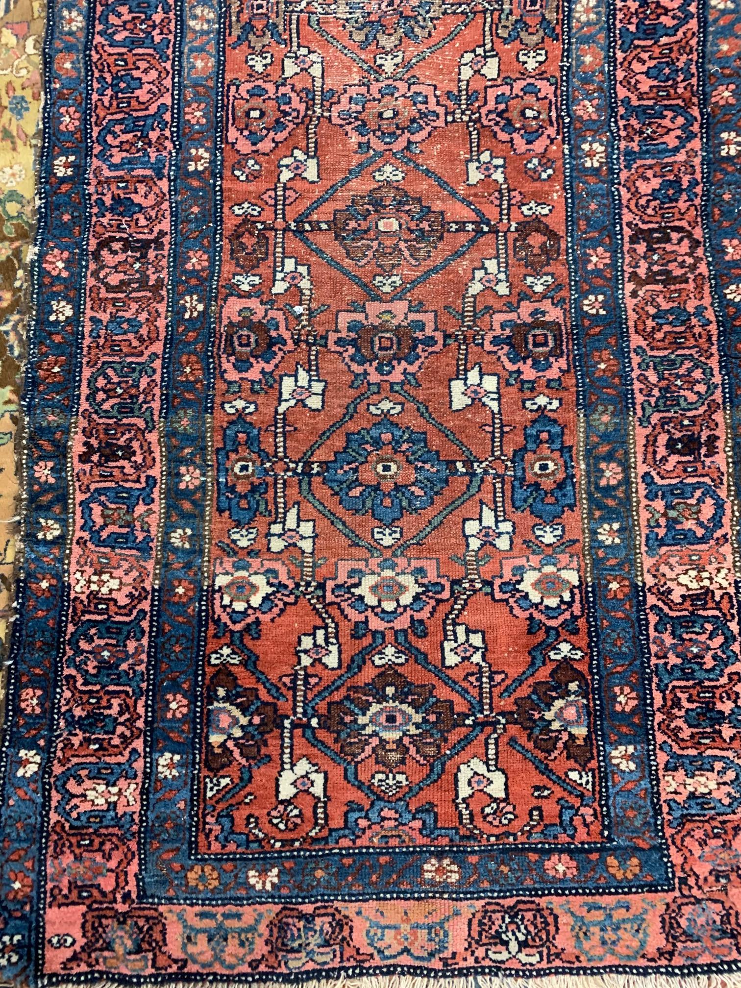 Semi Antique Hand Woven Persian Hamedan 5.4x3.4 ft: Semi Antique Hand Woven Persian Hamedan 5.4x3.4 ft