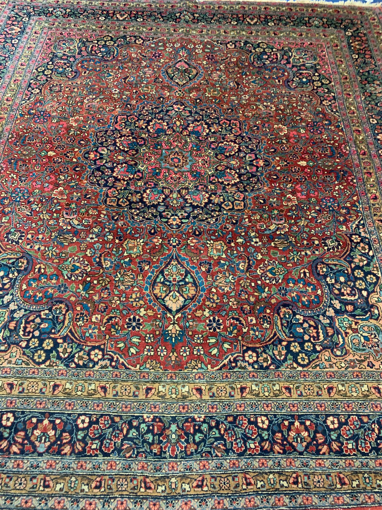 Hand Knotted Persian Kashan Rug  8.10x11.10 ft .Free (1 of 12)