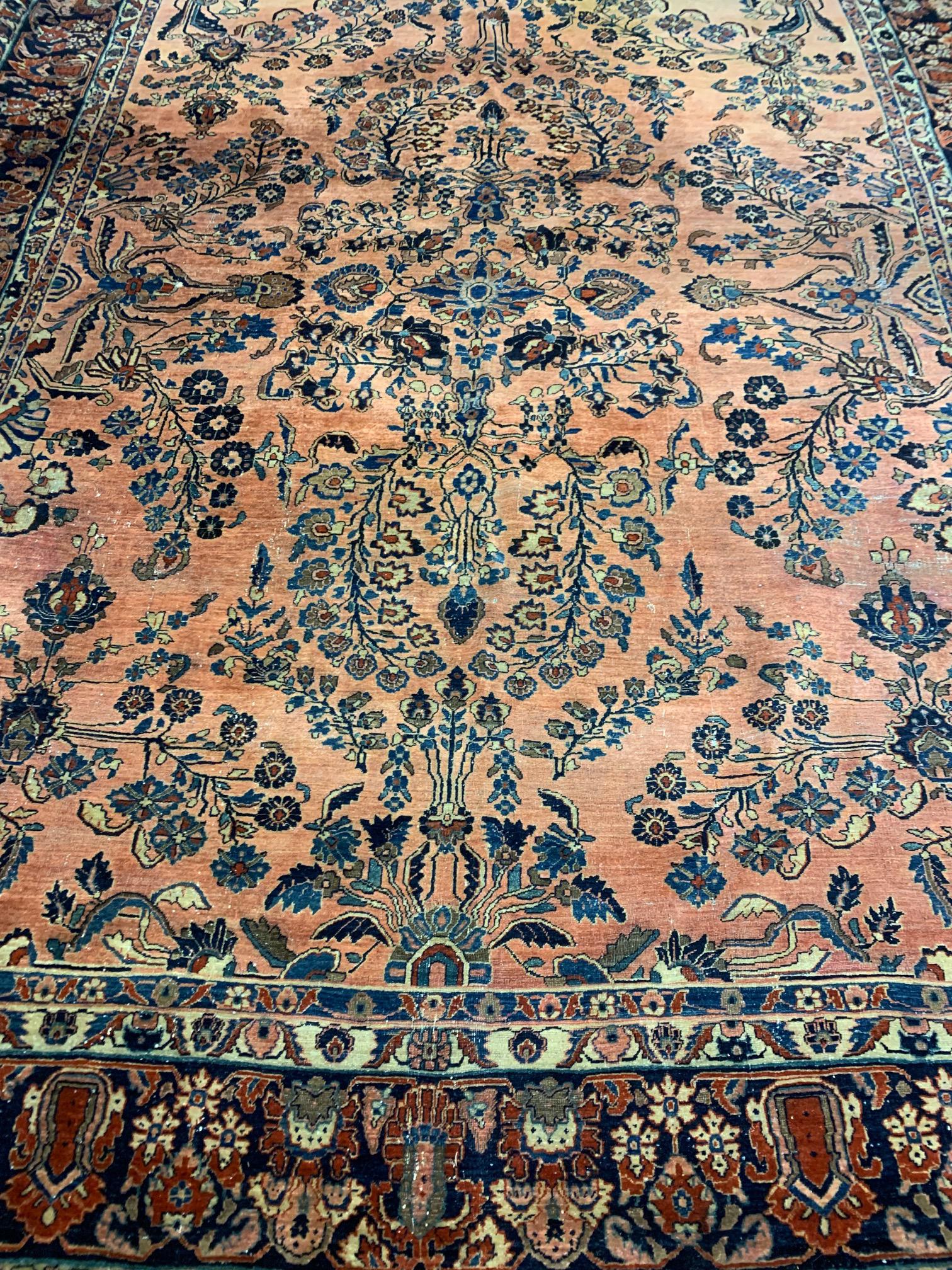 Antique Hand Knotted Persian Sarouk 10x13.4 ft (1 of 10)