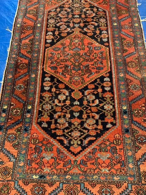 Antique Hand Knotted Persian Hamedan Rug 6.3x3.8 ft: Antique Hand Knotted Persian Hamedan Rug 6.3x3.8 ft