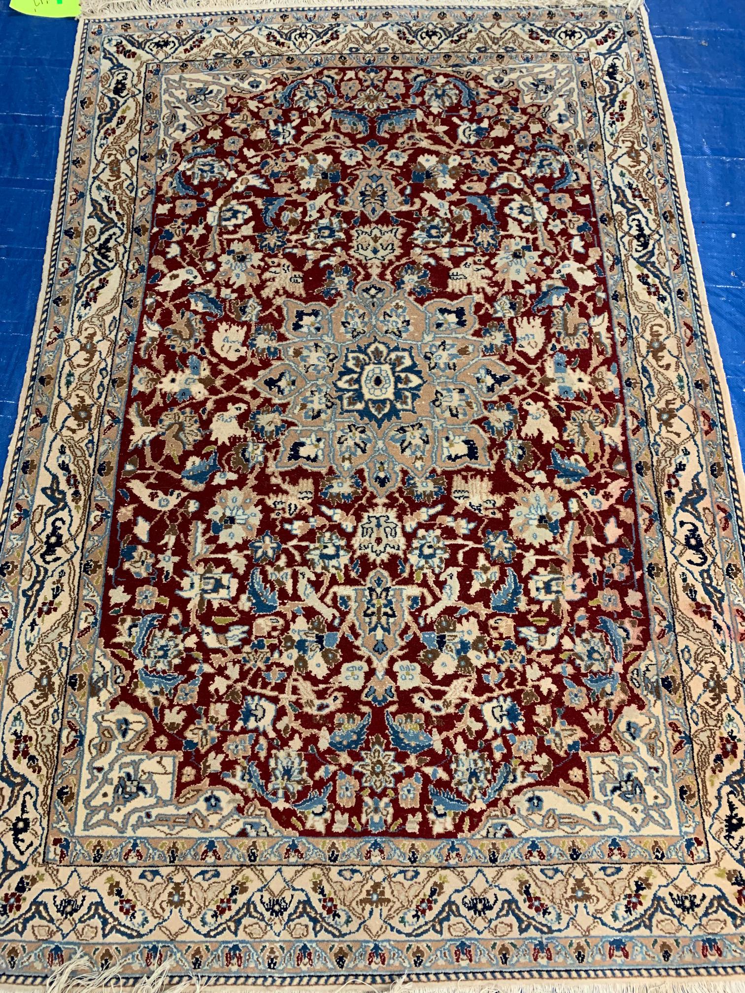 Hand Knotted Persian Silk&Wool Nain Rug 4x7  ft (1 of 8)