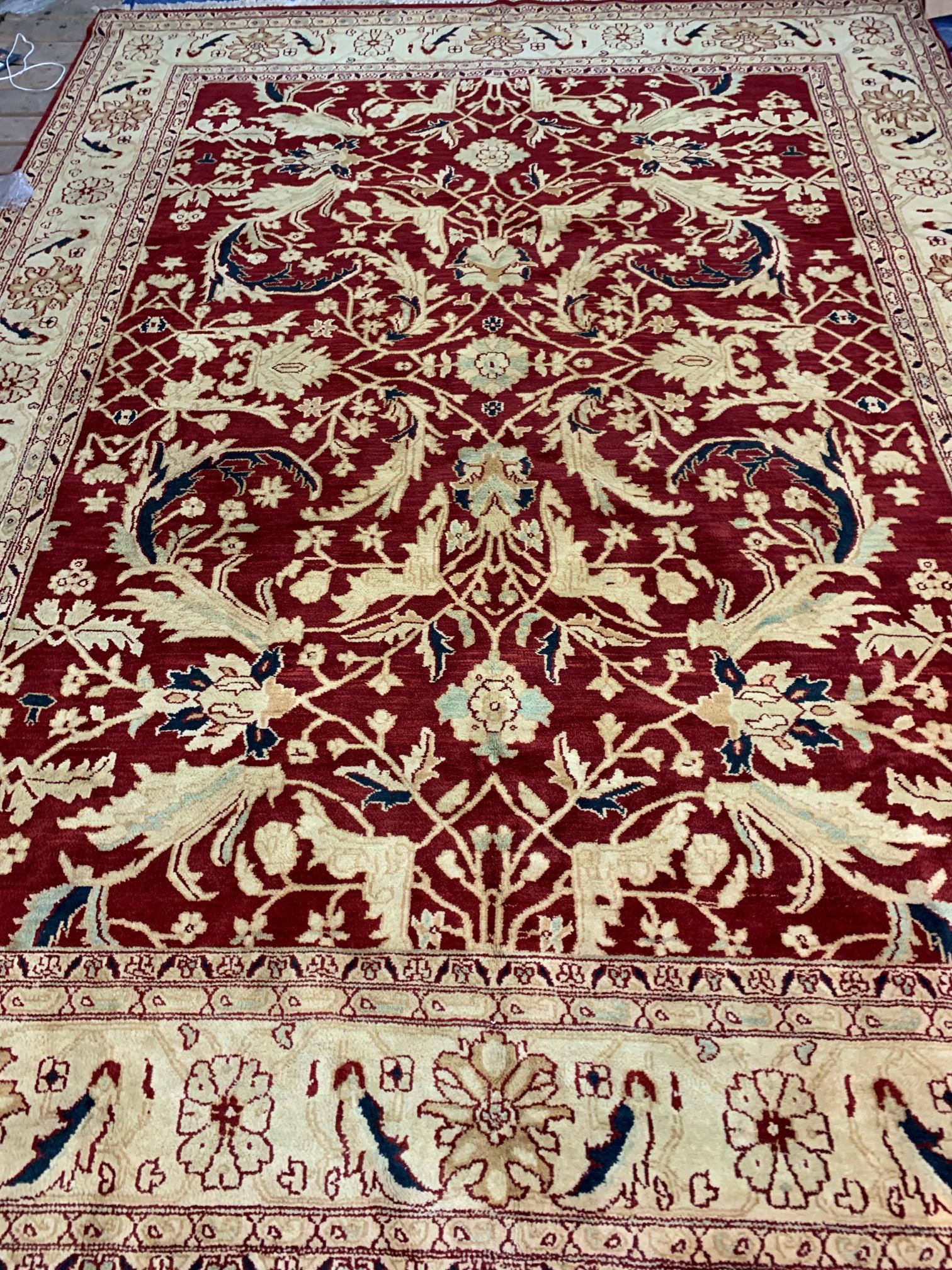 Hand Knotted Agra Rug 9x12 ft: Hand Knotted Agra Rug 9x12 ft