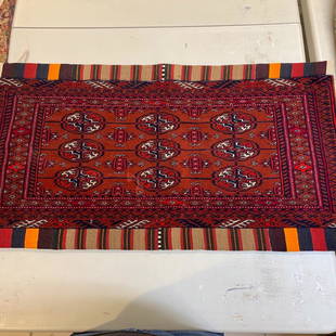 Hand Knotted Turkman Rug 1.1x2.8 ft: Hand Knotted Turkman Rug 1.1x2.8 ft