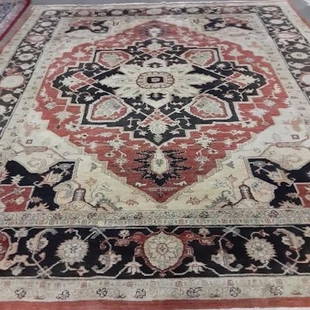 Hand Knotted Persian Heriz Rug 9x12 ft: Hand Knotted Persian Heriz Rug 9x12 ft