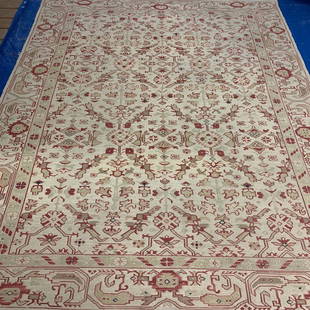 Hand Knotted Agra Heriz Rug 6x9 ft: Hand Knotted Agra Heriz Rug 6x9 ft