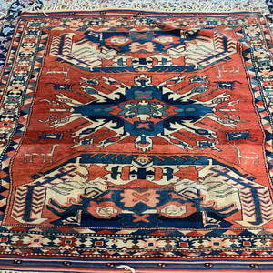 Hand Knotted Kazak Rug 4.2x7 ft