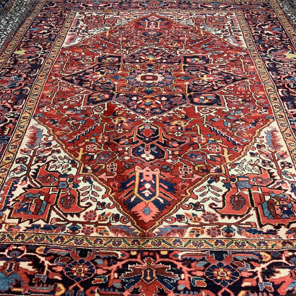 Hand Knotted Persian Heriz Rug 8x11 ft (1 of 10)