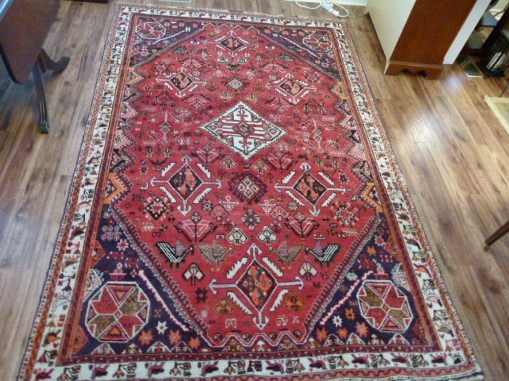 Antique Hand Knotted Persian Ghasghaie Rug 10x6.8 ft: Antique Hand Knotted Persian Ghasghaie Rug 10x6.8 ft