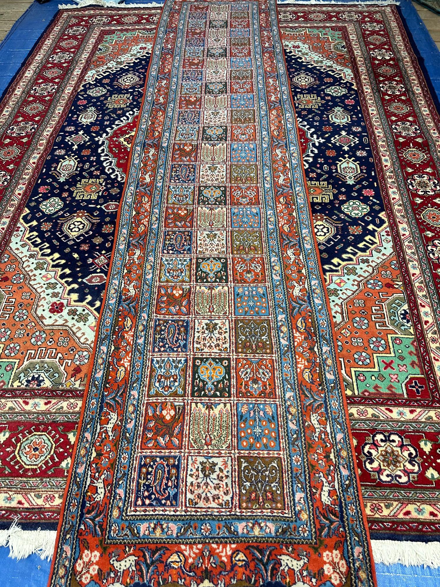 Hand Knotted Persian Tabriz Runner Rug 2.5x10 ft (1 of 9)