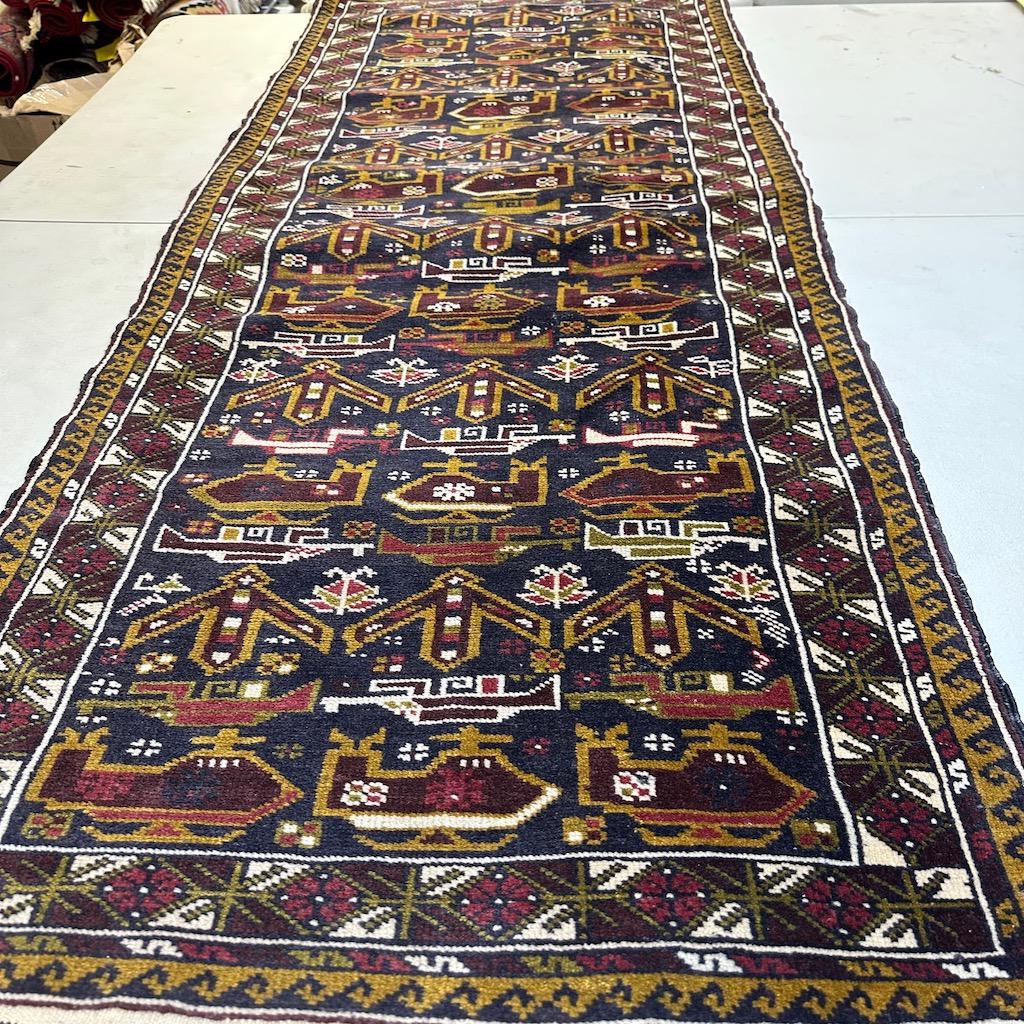 Hand Knotted Persian Turkman Runner Rug 7.5x2.3 ft (1 of 8)