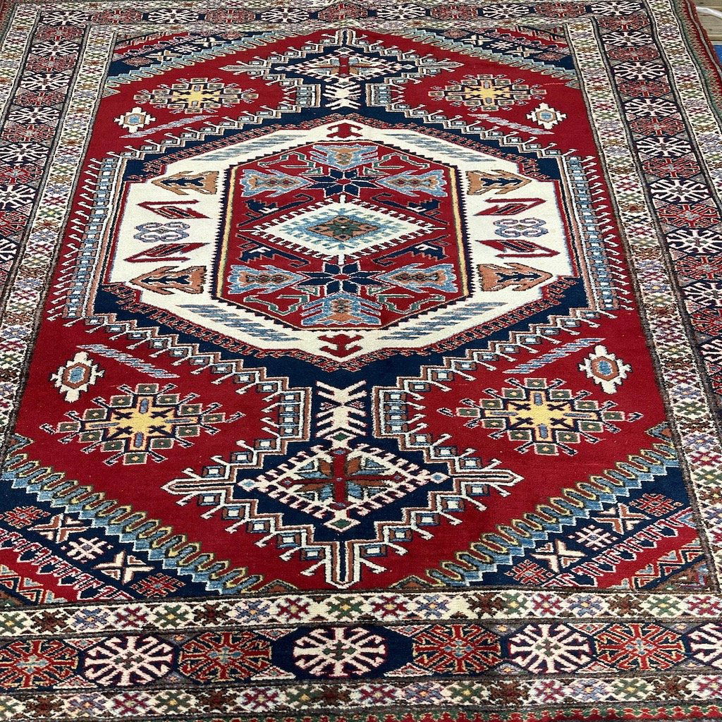 Hand Knotted Kazak Rug 7x6 ft (1 of 7)
