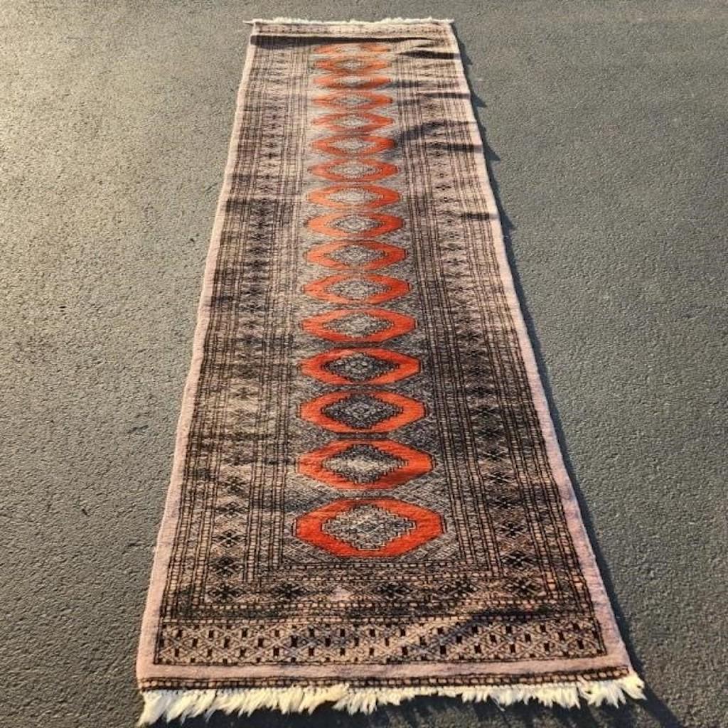 Hand Knotted Bohkara Runner 11.3x2.6 ft: Hand Knotted Bohkara Runner 11.3x2.6 ft