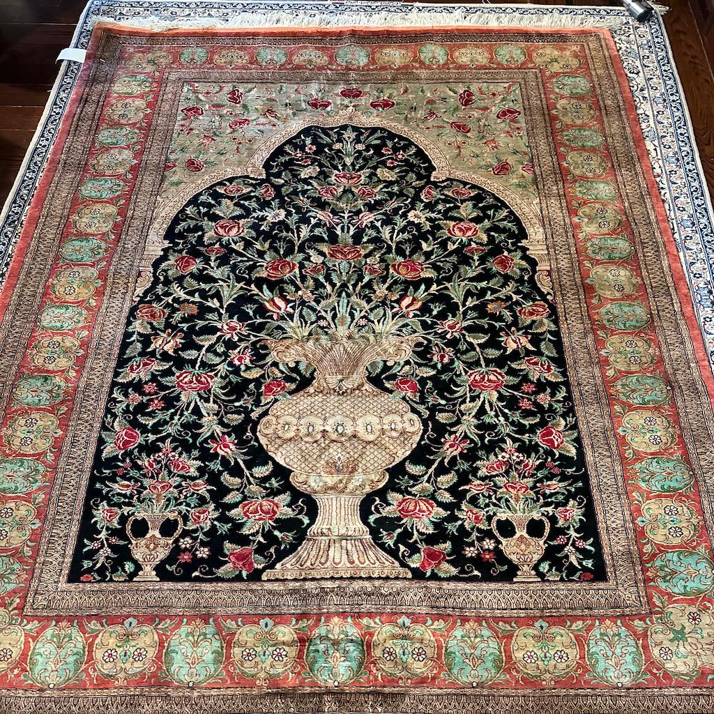 Hand Knotted Persian Silk Qum 4x7 ft (1 of 12)