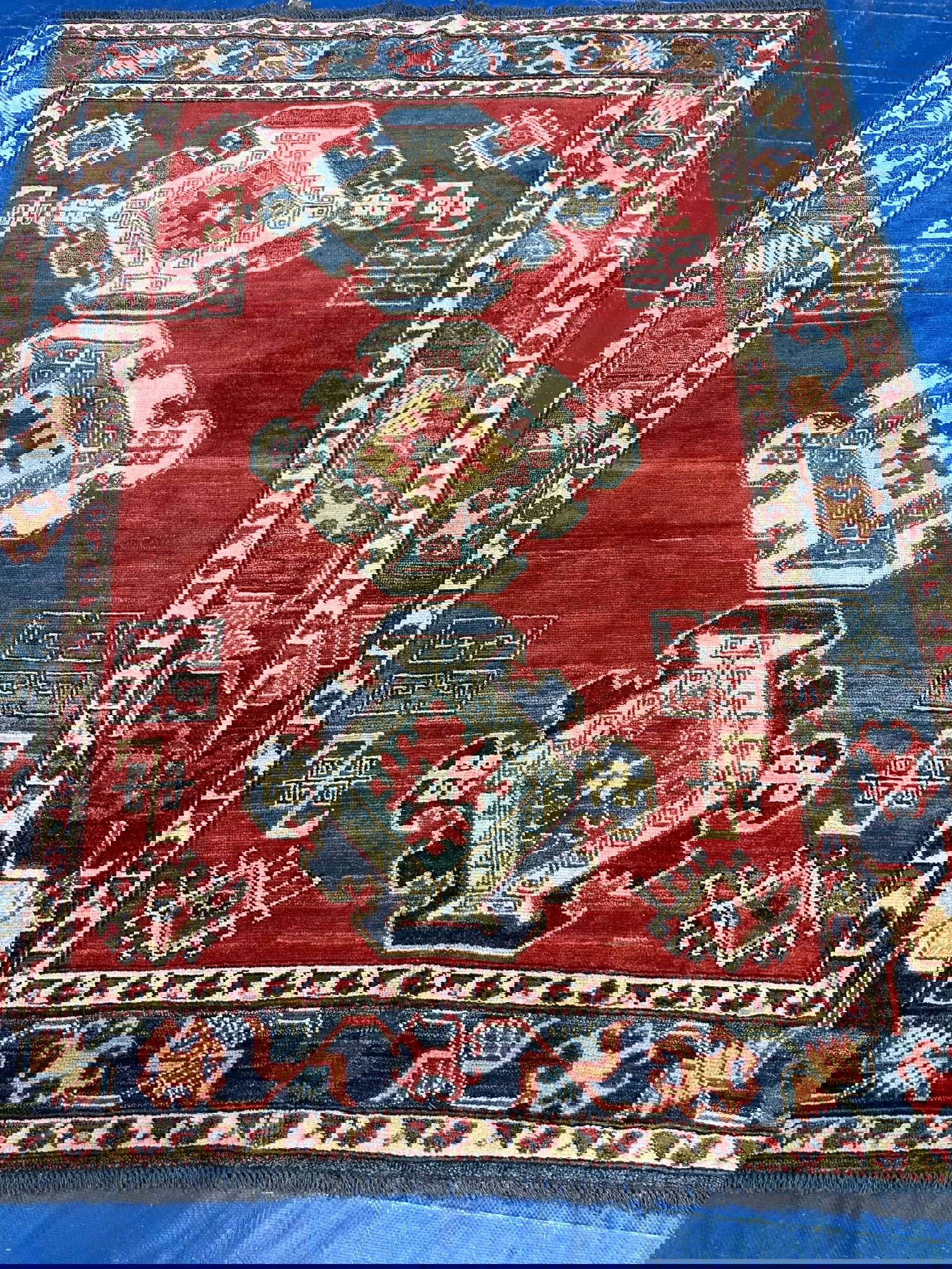 Hand Knotted Kazak Rug 6.3x4.8 Ft Auction