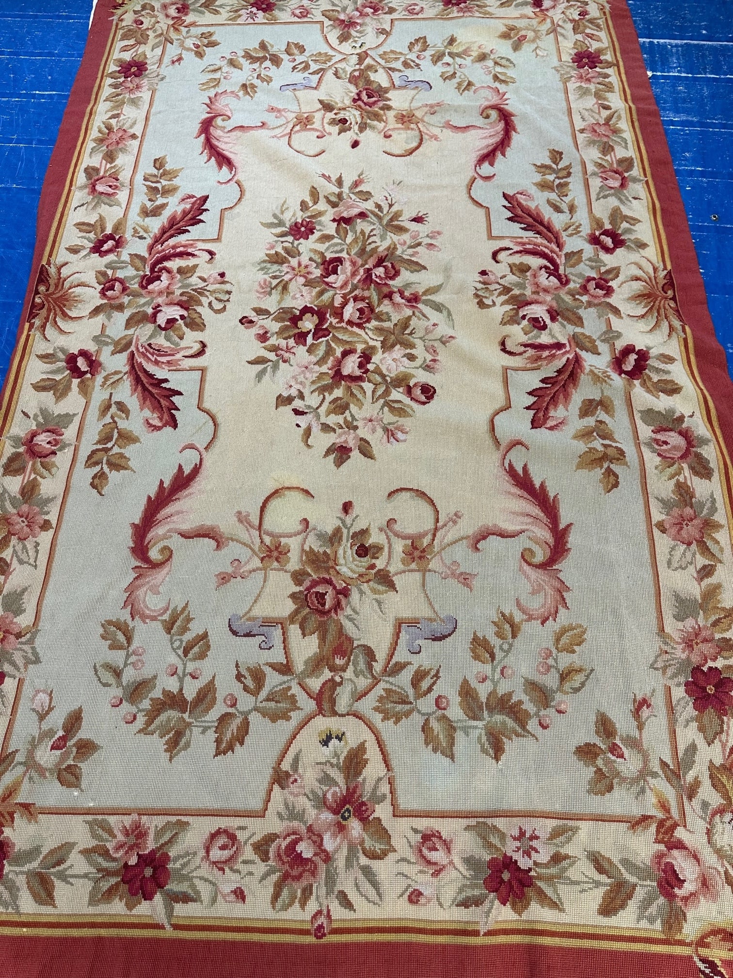Hand Knotted Persian Needlepoint Rug 7.6x4.6 ft (1 of 8)