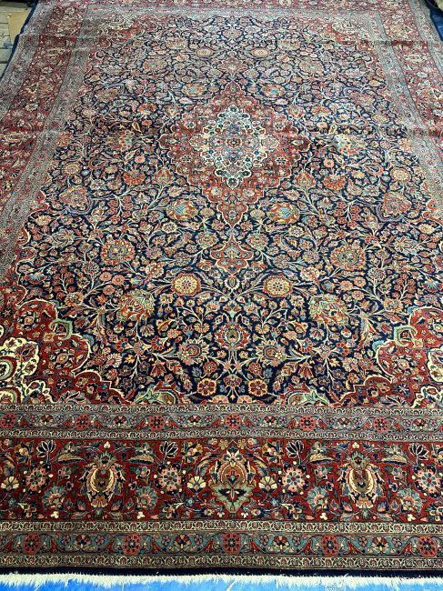 Antique Hand Knotted Persian Kashan Rug 11.5x8.6  ft (1 of 6)