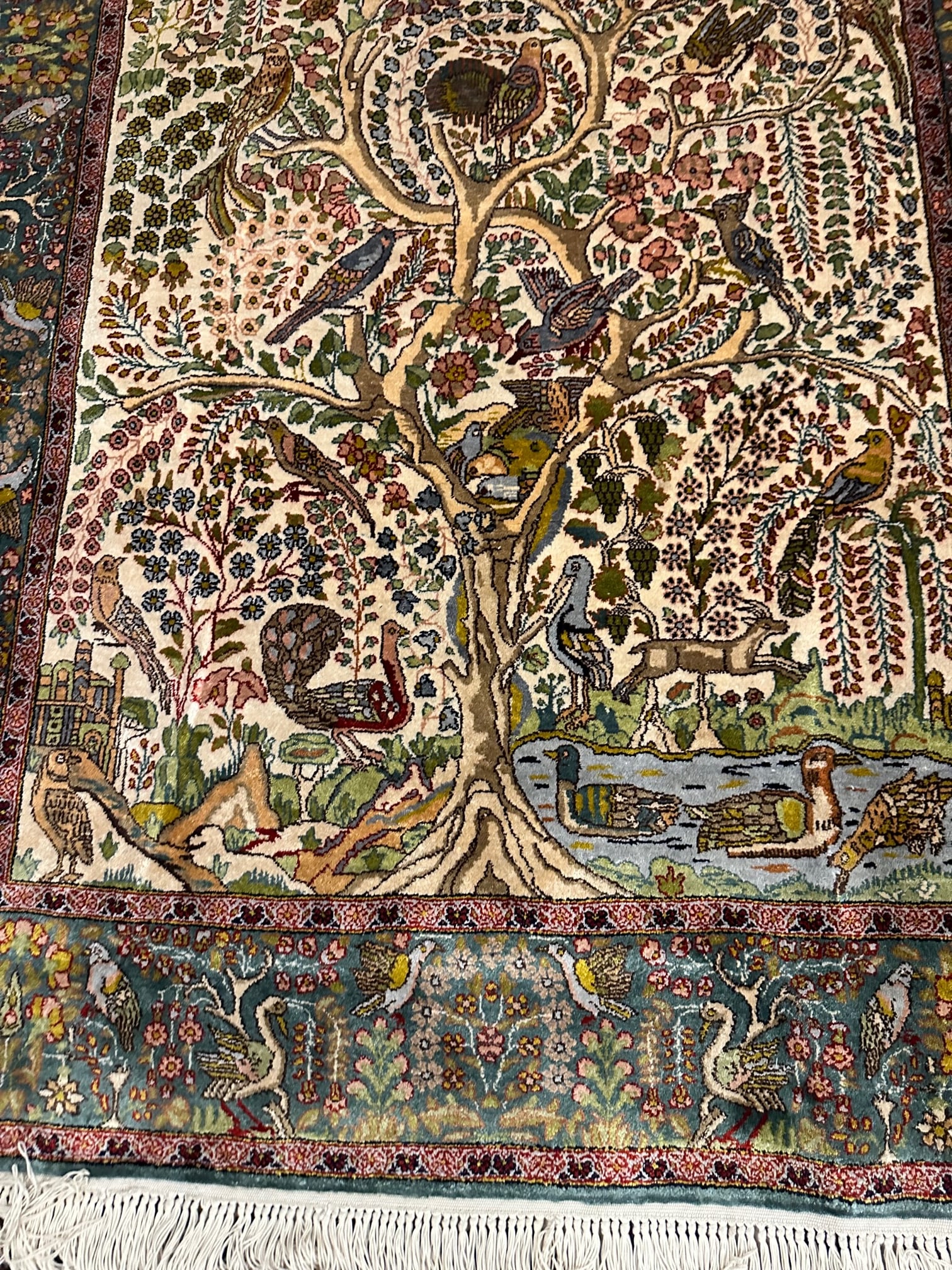 Hand Knotted Hereke Silk Rug 4.3x5.4 ft (1 of 7)