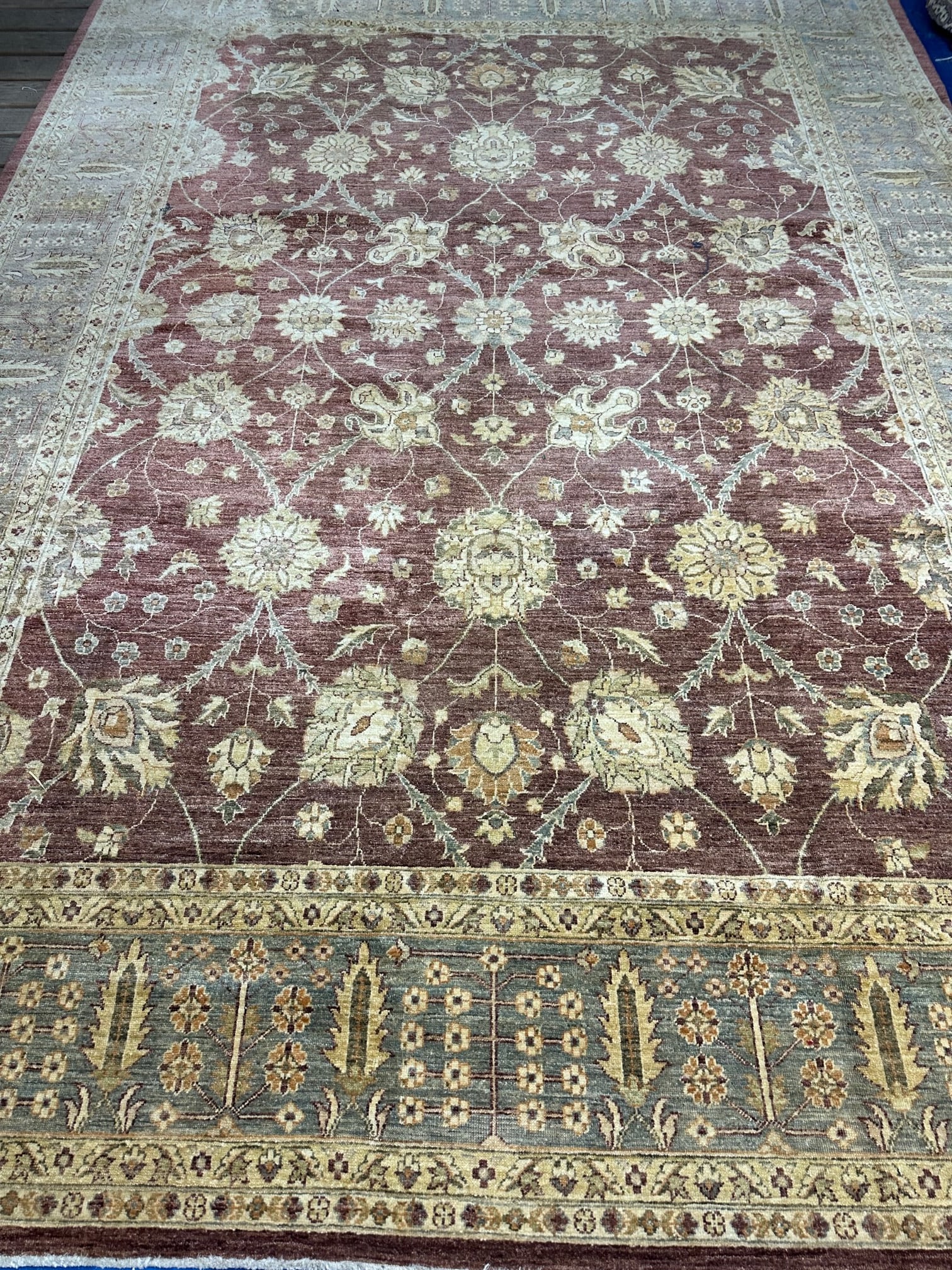 Hand Knotted Indo Tabriz Rug 10.6x14.9 ft (1 of 8)