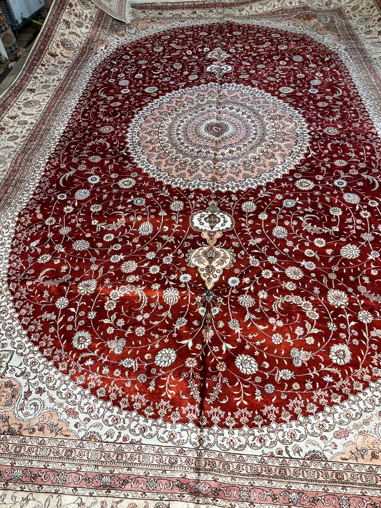 Hand Knotted Hereke Silk Rug 18x11.8 ft. (1 of 11)