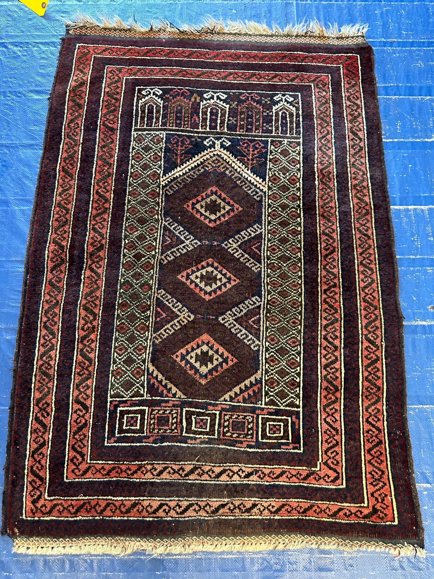 Hand Knotted Persian Balouch 4x3.2 ft: Hand Knotted Persian Balouch 4x3.2 ft