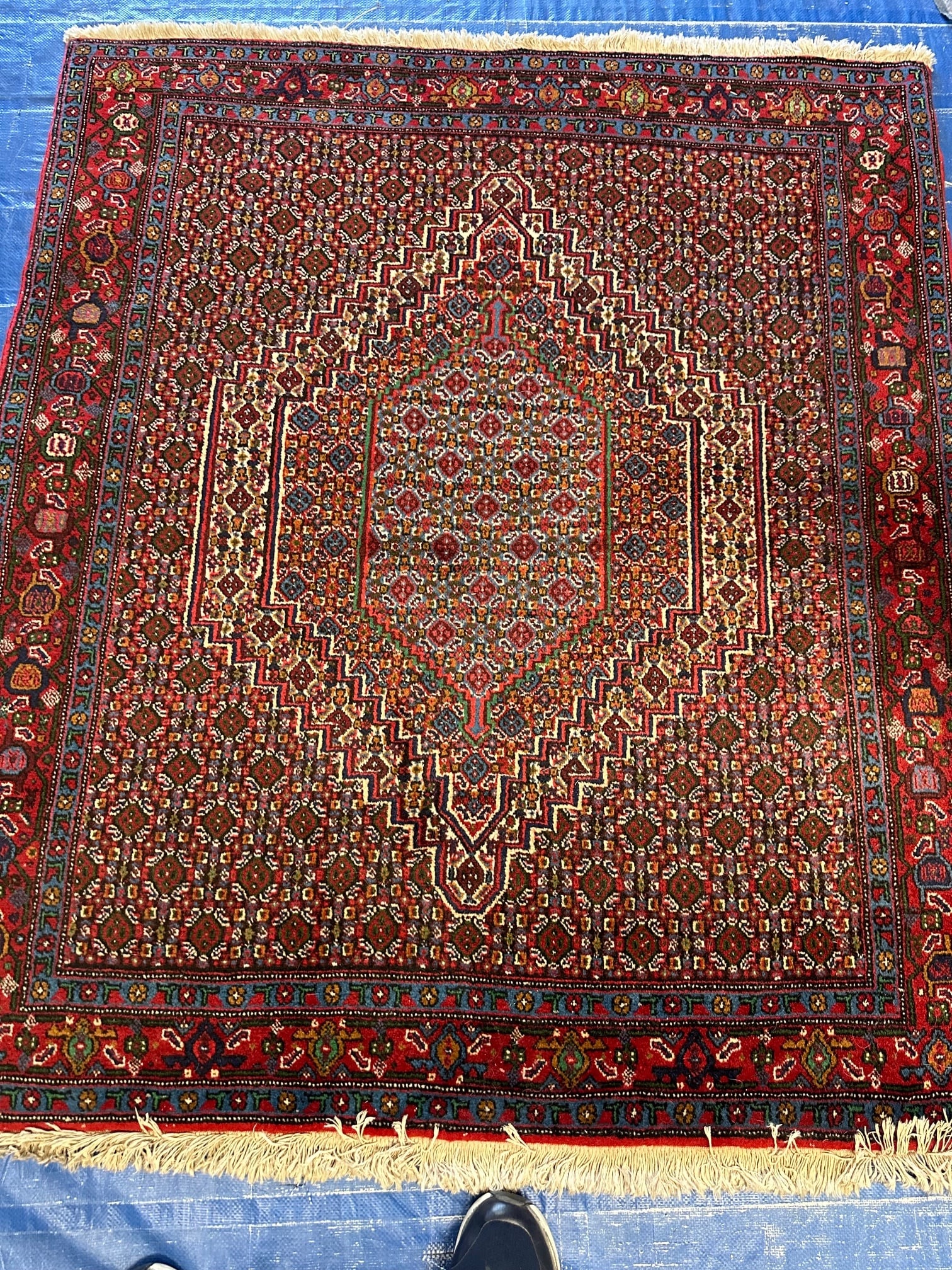 Hand Knotted Persian Bijar Rug 4.5xx5 ft: Hand Knotted Persian Bijar Rug 4.5xx5 ft