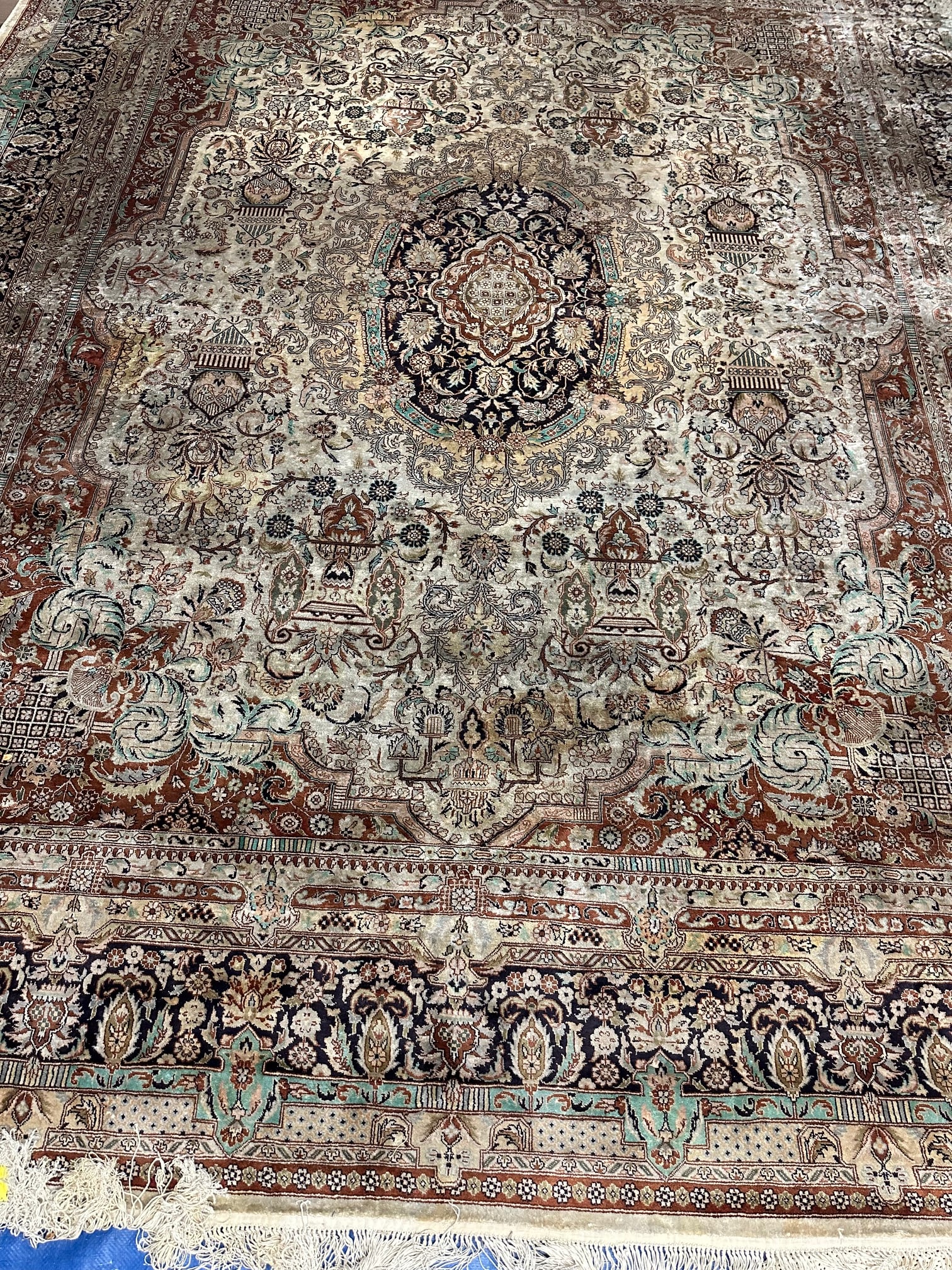 Fine Hand Knotted Hereke Silk Rug 8x10 ft (1 of 10)