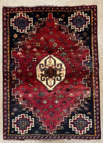 Hand Knotted Persian Shiraz Rug  3.9x5 ft