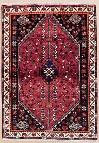 Hand Knotted Persian Shiraz Rug 3.3x4.9 ft
