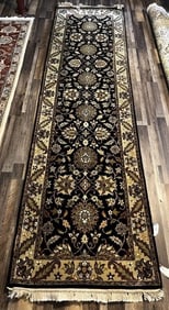 Hand Knotted Indo Tabriz Rug 11.3x3.3 ft