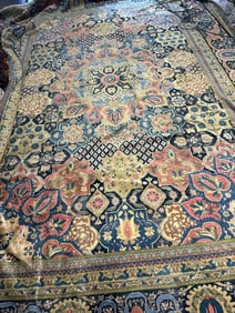 Antique Hand Knotted Persian Sarouk Rug 10x15 ft